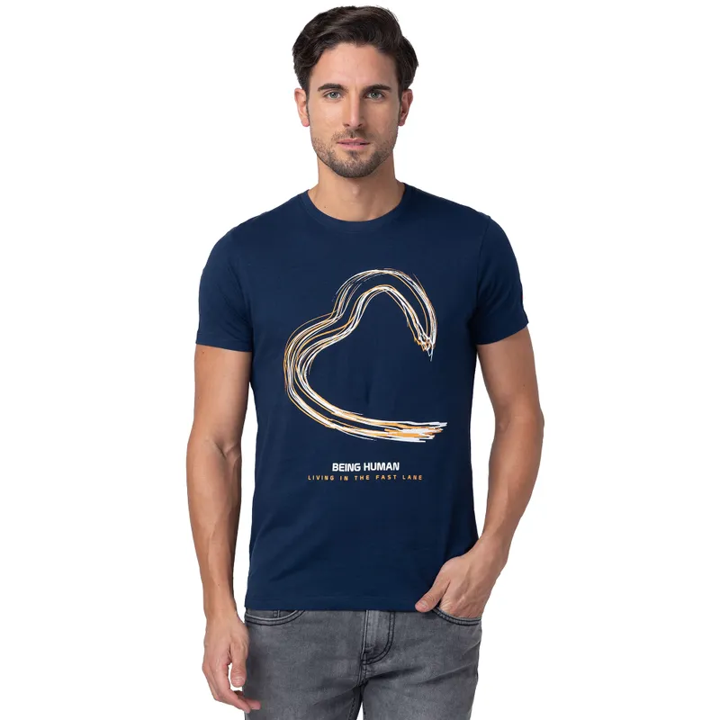Black Regular Fit Men's Short Sleeves T-Shirt by Being Human Clothing main image 0